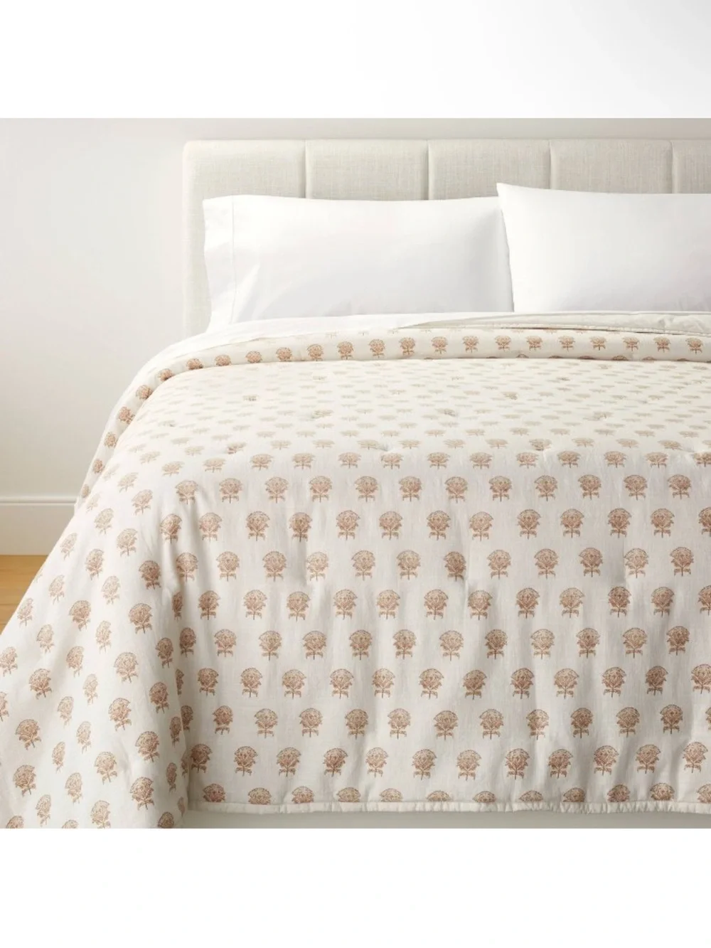 Threshold Studio McGee Lofty Slub Woodblock Print Floral Quilt •King•